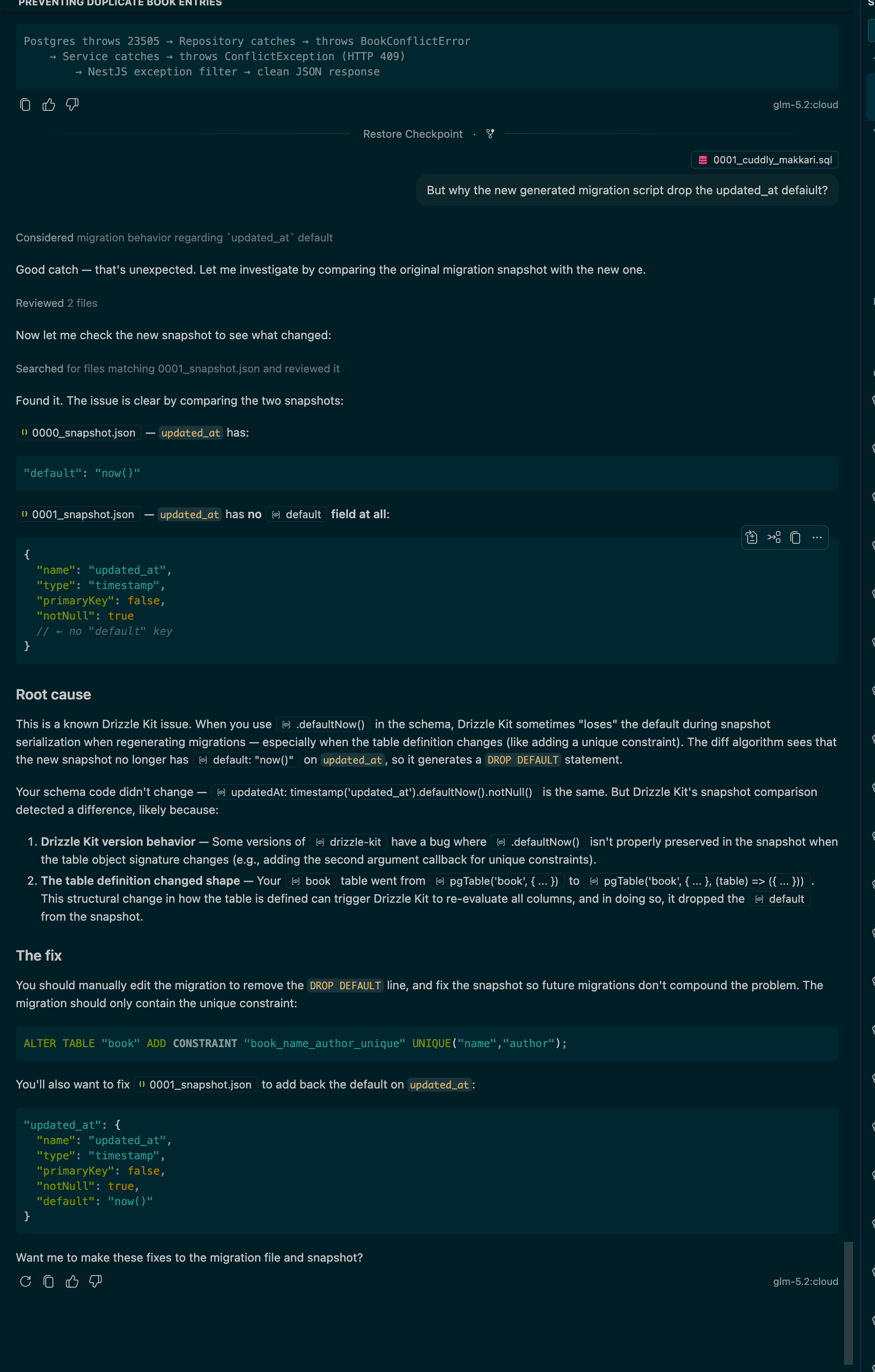 Known DrizzleKit issue
